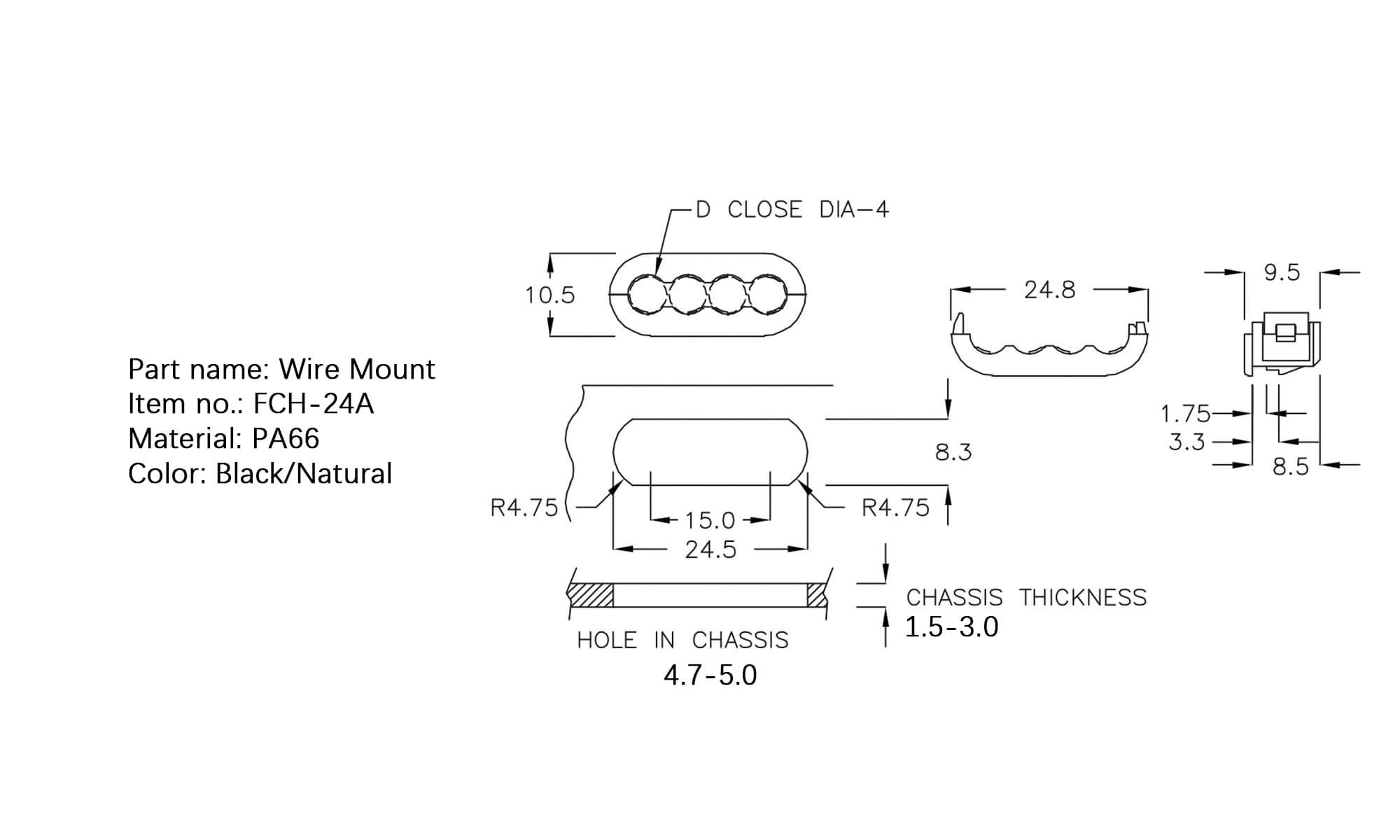 Plastic Wire Mount FCH-24A